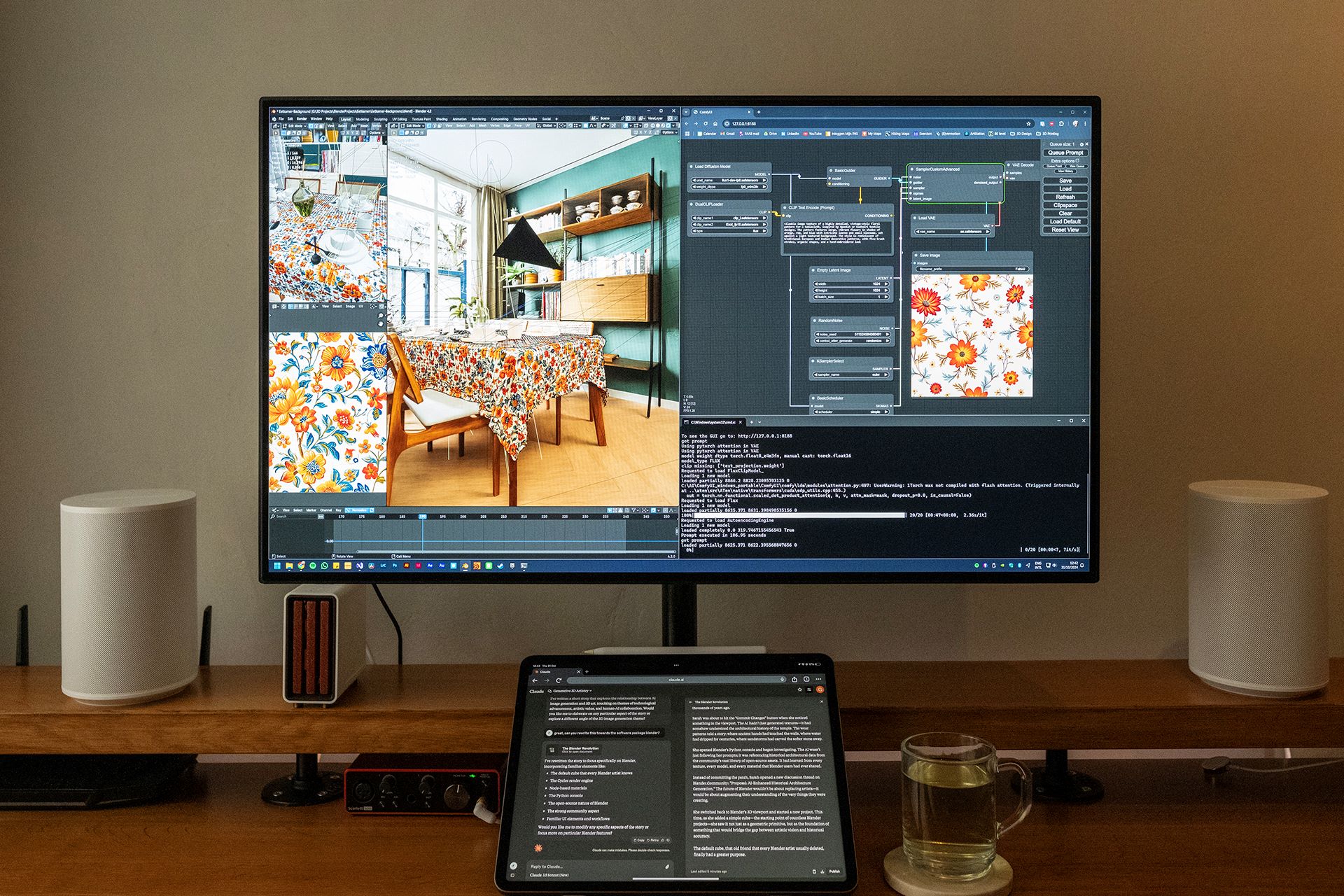 Blender combined with AI Texture Generation using ComfyUI